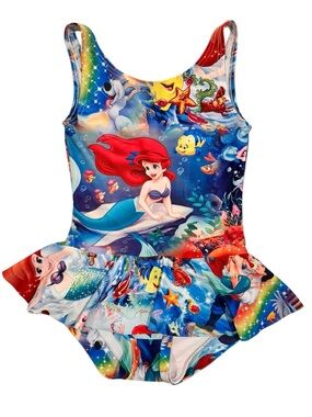 Wild Rich Kids Ariel Little Mermaid One-Piece Swim Suit - Girls' Size 3/4